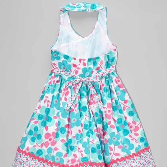 👗👗NWT- Girls Floral Polka Dot Halter Dress - Picture 2 of 7